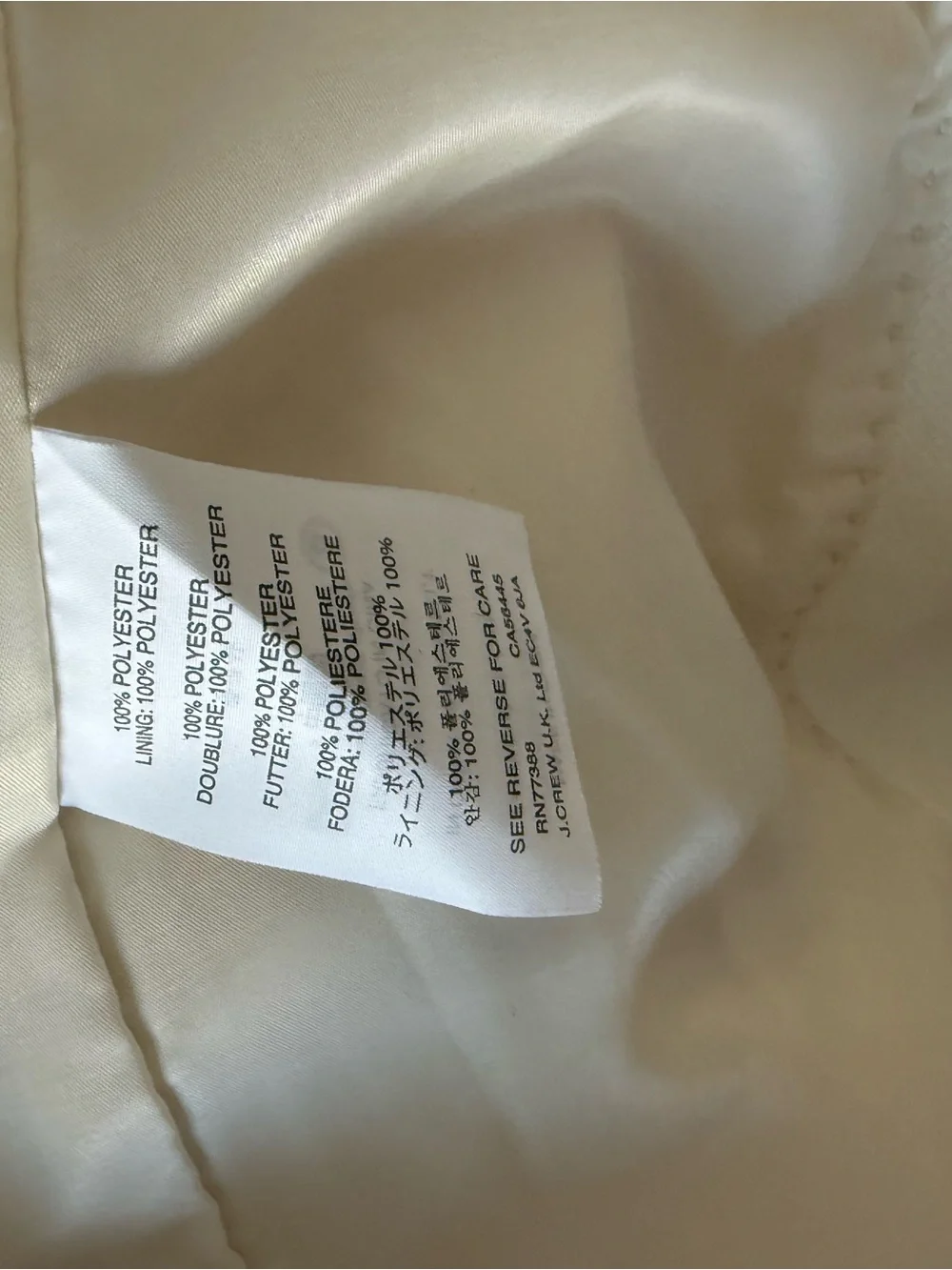 J. Crew Cream Single-Button Tailored Blazer